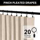 100% Blackout Shield Full Blackout Curtains for Bedroom 102 inch Length 2 Panels Set, Clip Rings/Rod Pocket Faux Linen Black Out Curtains for Living Room, Thermal Insulated, 50Wx102L, Oatmeal
