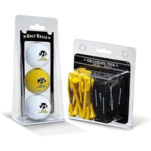 Team Golf NCAA Logo Imprinted Golf Balls (3 Count) & 2-3/4" Regulation Golf Tees (50 Count), Multi Colored