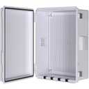 Electrical Junction Box, Ventilated Design, Cable Grommets, Indoor/Outdoor Use with Mounting Panel & Hinged Cover. Waterproof IP 65. (Grey Cover, 13.8"x9.7"x5.9")