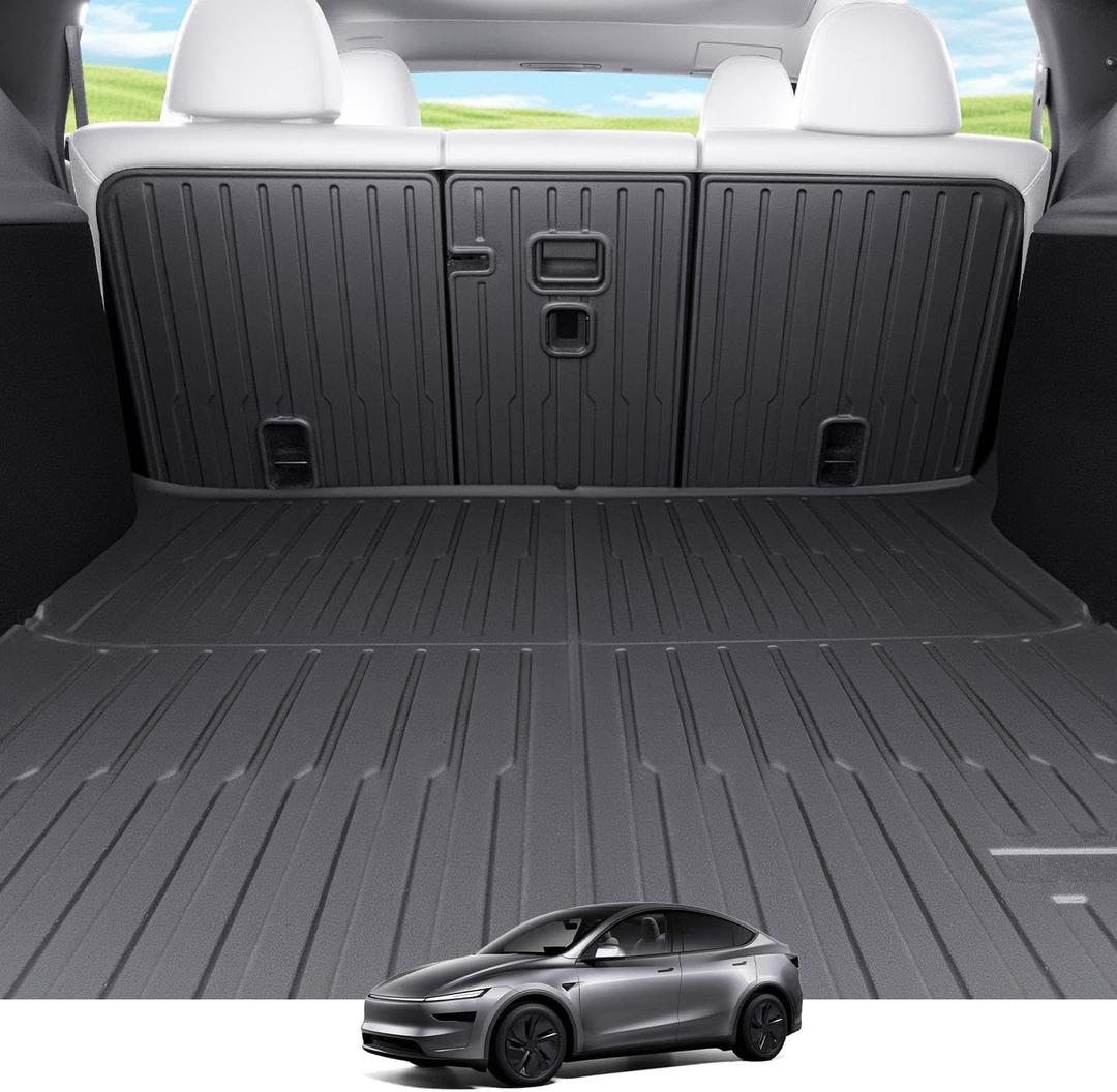 Cargo Mat Compatible with Tesla Model Y Juniper 2025-2026 5 Seat, Heavy-Duty TPE Trunk Liner Rear Seat Back Protector Model Y Accessories Custom Fit Trunk Mat- 6PCS
