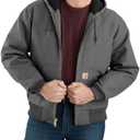 Carhartt Men's J140 Loose Fit Firm Duck Insulated Flannel-Lined Active Jac (Gravel)