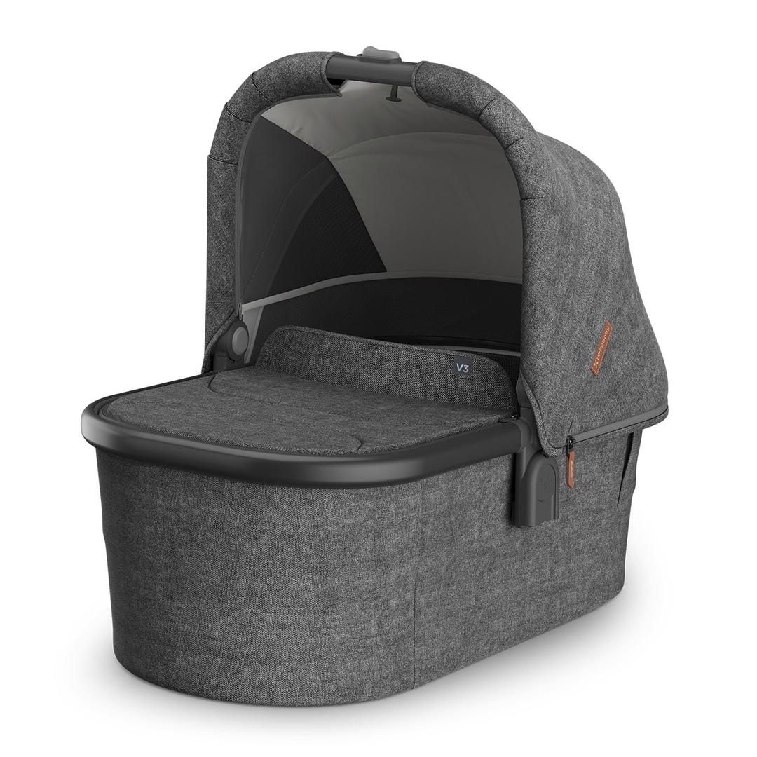 UPPAbaby Bassinet V3 - Compatible with Vista, Cruz, Ridge Strollers - Overnight Sleep Solution - Mattress, Sheet and Bug Shield Included - Greyson (Charcoal Mlange/Carbon Frame)