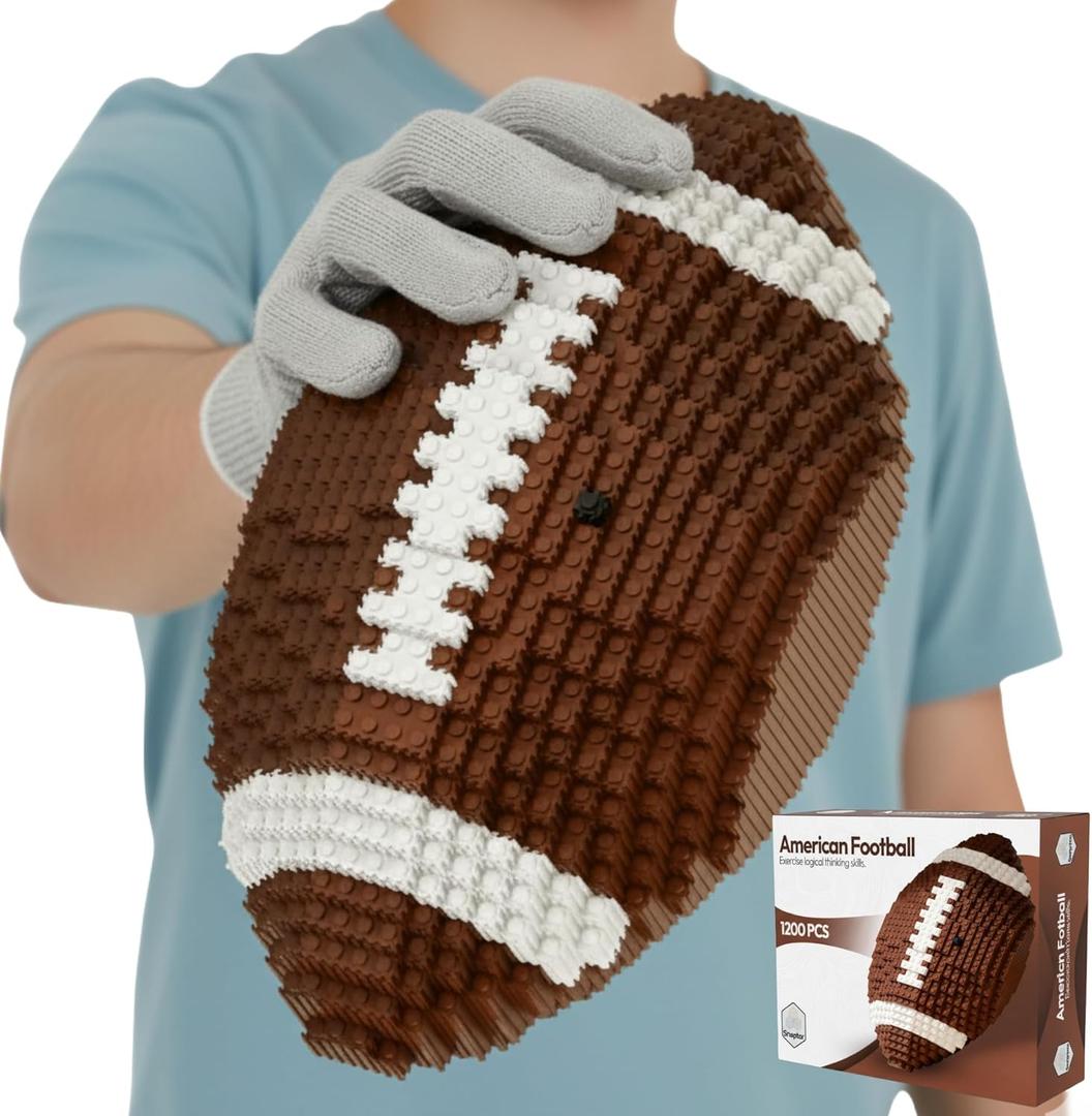 Football 3D Building Block Set - Educational Toy - Perfect for Ages 14 15 16 Years and Above - 11 x 6.7 in - Challenging, Creative Fun and Skill-Building - 3D Instruction (1200PCS)