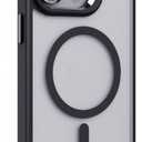 Magnetic Case for Iphone 15 Pro Max /15 Pro/15 Plus/15,Built-in Metal Stand Frosted Phone Shell Lens Protection Wireless Charging Cover,Black,15 Pro Max
