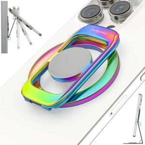 Magnetic Phone Ring Holder for MagSafe Phone Grip & Kickstand, Strong Dual-Sided Magnets Compatible with MagSafe Car Mount Gym for iPhone 17/16 Pro Max 15/14/13/12 and Android Phone Cases (Colorful)