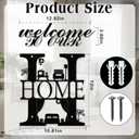 2 x BrightRow Welcome to Our Home Metal Wall Decor Black Metal Home Sign Wall Art Decoration for Modern Farmhouse Livingroom Bedroom Kitchen Porch Entry Door Hanging Decorations