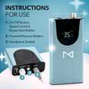 M Max - Professional Nail Drill Machine - 2-in-1 Brushless Motor Nail File - Electric, Cordless, Aluminium Alloy Casing, 35000 RPM, HD Display - Perfect for Salon & Home Use (Mermaid)