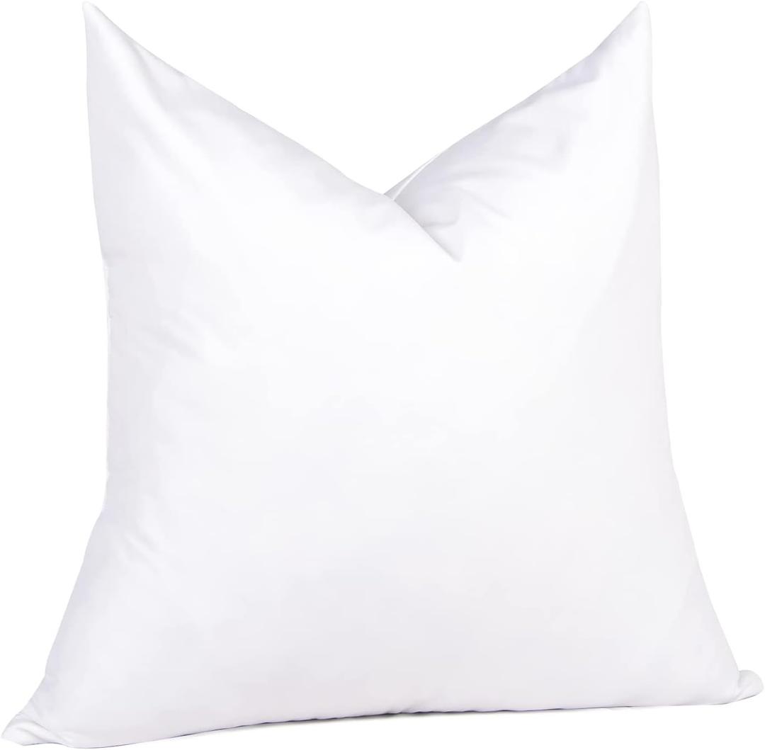 puredown 28 x 28 Feather Down Throw Pillow Insert, 1 Pack Euro Pillow for Decorative Bed Cushion Couch Sofa (Classic White (Single))
