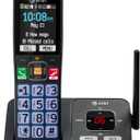 AT&T Cordless Phone, Landline Phones for Home with Smart Call Blocker, 1 Handsets Bluetooth Phone, Large Color Display, Big Buttons, Long Range, Digital Answering System: BL108 (Charcoal & Silver)