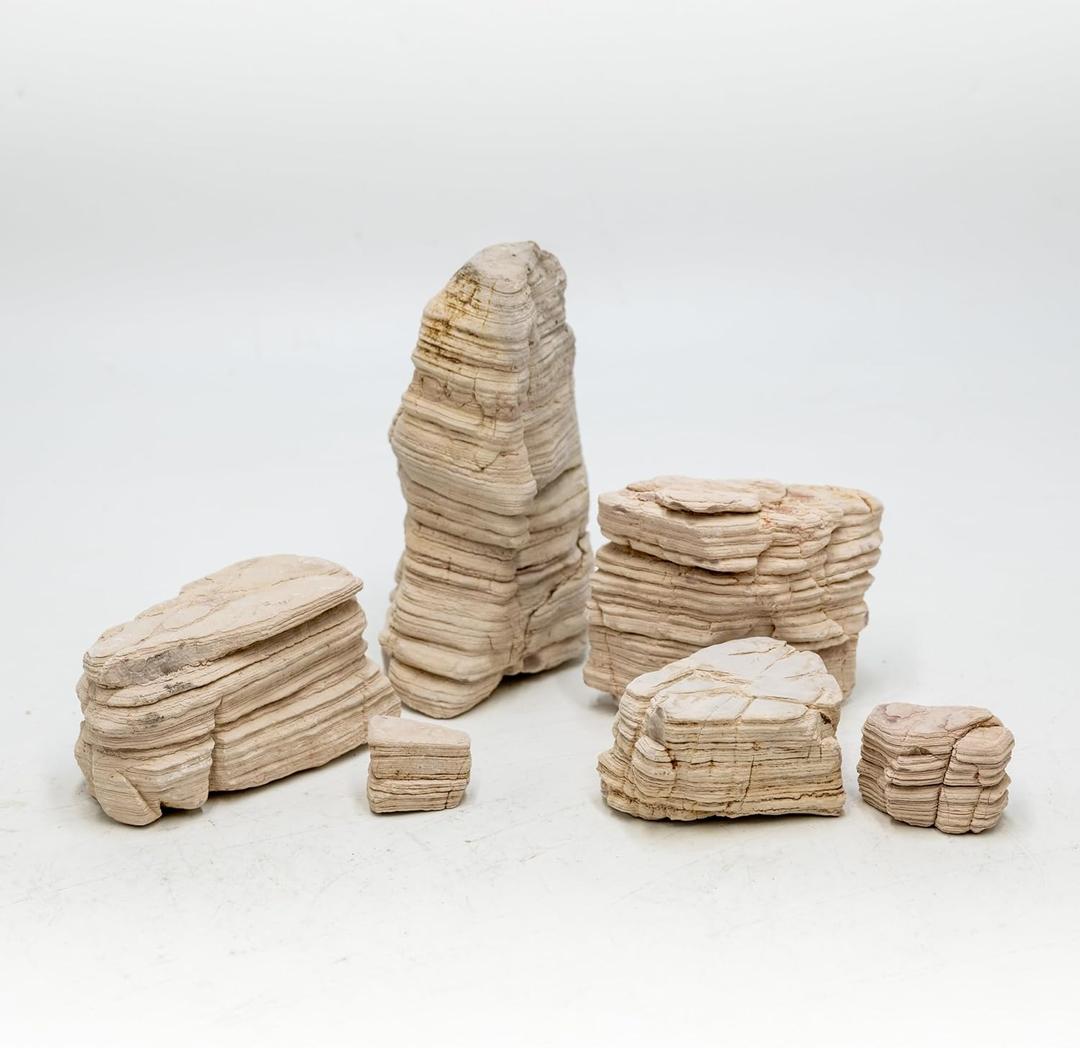 Aquarium Rocks 5LB Fish Tank Stone 2-5 inch Natural Pagoda Rocks for Aquascaping Landscaping Models Terrariums Reptile and Amphibian Enclosures-4-5Pcs