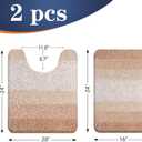 OLANLY Bathroom Rug Set 2 Piece, Soft Absorbent Microfiber Bath Mats and U-Shaped Contour Toilet Rug, Non-Slip, Machine Wash Dry, Plush Shaggy Bath Mats for Bathroom (24"x16"+24"x20", Beige)