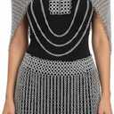 Handmade Aluminum Chainmail Bikini Dress  Medieval Chain Skirt & Shoulder Armor Set, Butted Rings, Festival & Cosplay Wear, Lightweight LARP Costume Outfit for Women