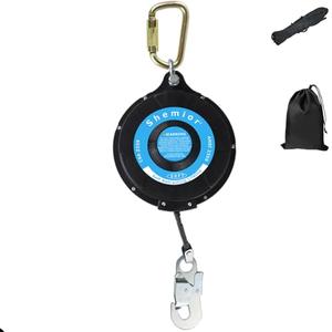 SHEMIOR 50FT Web Self Retracting Lifeline, No Tangle Lightweight Housing SRL, Self Retractable Safety Lanyard, Fall Arrest Protection PPE Gear for Roofing Construction, OSHA/ANSI Compliant