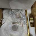 2-Light Gold Brass Bathroom Light Fixture,Wall Sconces,Brushed Gold Vanlity Light Over Mirror,Bathroom Vanity Light with White Glass Flower Shade,E26 Socket(Bulbs Not Included)
