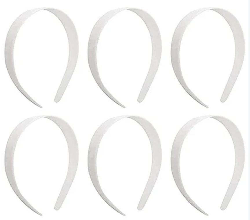 White headbands pack of 6