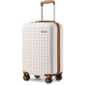Kono Carry On Luggage 22x14x9 Airline Approved Lightweight Hardside Suitcase with Spinner Wheels & Built-in TSA Lock (Cream White, 20 Inch)