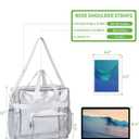 MAY TREE Clear Bag for Stadium Events 12612 Clear Tote Lunch Bag with Reinforced Straps for Work, Sporting Events and Gym, White