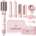 6 in 1 Air Hair Styler, 1400W High Speed Ionic Hair Dryer with Wrap Curlers, Blow Dryer Brush & Frizz-Free Hot Air Brush, No Heat Damage Hair Tools for Fast Drying, Curling, Smoothing & Volume