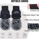 BEAUTYZOO Dog Socks to Prevent Licking for Hardwood Floors -Dog Boots Shoes for Small Medium Large Dogs -Double Side Grips Traction Control Anti Slip Socks for Puppy Doggie Senior Dog, Paw Protector (Black and Gray)