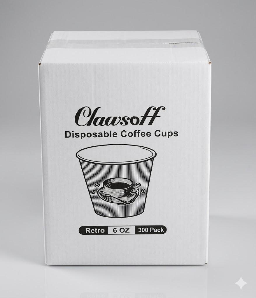 300 Count 6 oz Paper Cups, Disposable White Paper Coffee Cups, Hot Beverage Drinking Cup for Coffee, Water, Juice, and Espresso