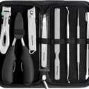 Nail Clippers Kit, 8-Piece Stainless Steel Toenail & Fingernail Clipper with Nail File & Cleaner, Precision Sharp Blade for Easy Clean Cut, Ideal for Men, Women, Seniors, Gift Pack