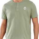 NORTHYARD Men's Henley Shirts Casual Short Sleeve Heavy Cotton T-Shirts Solid Basic Summer Tee Tops (Large)