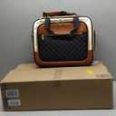 LOVEVOOK Rolling Laptop Bag Women, 17.3 Inch Laptop Briefcase with Wheels, Soft Sided Underseat Carry On Luggage Personal Item Suitcase for Work Travel Business, Black/Brown/Beige