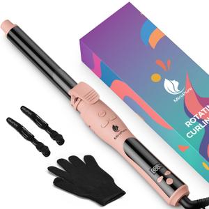 MiroPure Self Rotating Curling Iron, 1 Inch Ionic Hair Curler, Automatic Curling Wand with Longer Barrel for Waves and Curls, Unique Button to Enable/Distable Rotation