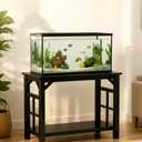 Colingmill 20 Gallon Fish Tank Stand, Solid Wood Heavy Duty Aquarium Terrarium Stand for Home Office Fish Tank Shelf Table, Black, 25.5 x 14 x 24.4 Inch