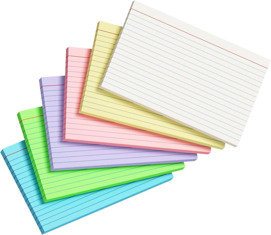 Colored Index Cards 5x8, 120 Count, 10 Color Large Index Cards Ruled, Flash Cards for Studying, large note cards 5x8 for Studying, Recipes, Memo Cards, Office Supply, DIY, Presentation