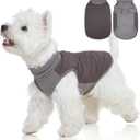 FUAMEY Dog Fleece Jacket for Small Dogs,Dog Winter Vest Lightweight Dogs Coat Pullover Breathable Pet Turtleneck Jackets Windproof Water Resistant Vests Warm Puppy Snowsuit Brown S (Grey)