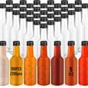 Zubebe 100 Pcs Hot Sauce Bottles Small Plastic Clear Woozy Bottles Empty with Leak Proof Black Screw Cap Mini Wine Liquor jars for Kitchen Sauce Salad Dressing Syrup Juice Whiskey (5 oz)