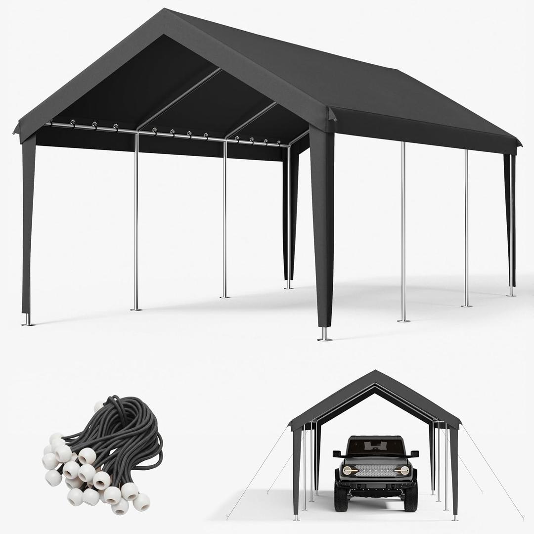 12x20 Ft Carport Replacement Cover, Waterproof & UV Protected (Only Cover)