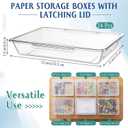 Tinlade 24 Pcs Classroom Paper Storage Bins with Lids, Clear, 13x10in