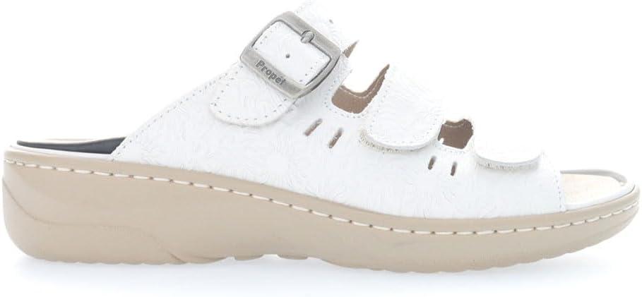 Propt Women's Breezy Walker Slide Sandal (12 Wide, White Onyx)