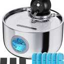 Cat Water Fountain Battery Operated: Wireless Cat Fountain with Motion Sensor - 88oz/2.6L Cordless Pet Dispenser for Cats Indoor - Automatic Quiet Waterer for Small Animal with 6 filters and 3 sponges