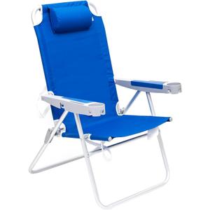 SUNNYFEEL Oversized Tall Folding Beach Chair Lightweight, 17" Portable Sand Chair for Adults Heavy Duty 500 LBS with Cup Holders, Foldable High Camping Lawn Chairs for Camp/ Outdoor/ Picnic/ Sports