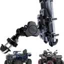 QYMOTO ATV Phone Holder Mount,Motorcycle Handlebar Phone Mount,4 Wheeler Anti Vibration 360 Cell Phone Holder Clamp Fit CFMOTO Cforce,Polaris Sportsman,Can am Outlander Adjustable Fit 4.7"-7.1'' Phone