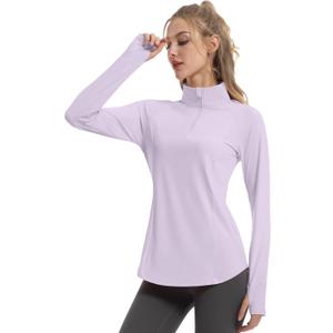 FKEEP Women's Sun Shirts Long Sleeve Athletic Jackets UPF 50+ Top with Thumb Holes Quick Dry for Golf Tennis Hiking (XS)