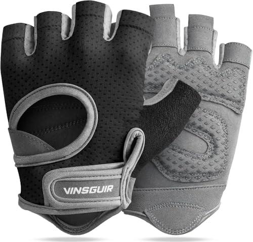 VINSGUIR Workout Gloves for Women and Men, Breathable Weight Lifting Gloves for Gym Exercise, Fitness, Training, and Cycling, with Excellent Grip and Cushion Pads S