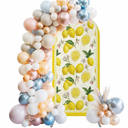 Arch Backdrop Cover 219x122cm Floral Lemon Arch Backdrop Stretch Fabric Yellow Summer Fruit Photo Background Arch Covers for Wedding Party Birthday Ceremony Banquet Decorations Balloon Arches