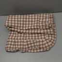 Tan Gingham Ruffle Pillow Cases 100% Washed Cotton Like Linen Feel Soft Comfy Standard Size Plaid Checkered Cute Fall Bedding Pillow Cover Shams Set of 2 Pack (20x26 Inches, Envelope Closure)