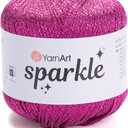 YarnArt Sparkle - Metallic Glitter Fine Lightweight Yarn for Crochet, Knitting, Amigurumi, Cardigans, Shawls, Bag Making - Soft Craft (1338)