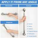 Therwen 6 Pack Grab Bars for Bathtubs and Showers Shower Grab Bars for Seniors Stainless Steel Bathroom Handicap for Elderly for Wall Shower Handle Assist Device (12 Inch,18 Inch,24 Inch,Silver)
