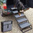 Veehoo Collapsible Dog Stairs for Large Dogs Extra Wide, 5 Steps Folding Dog Steps for Car Truck SUV 20" Wide, Heavy Duty Pet Loader Ramp Ladder Portable with Non Slip Surface, Support up to 200lbs