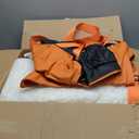 29.5"x19.7"x9.8" Dog Car Seat for Middle Dogs & Cats with Leash, Water-Resistant Faux Leather Booster Car Seat with Side Pocket for Summer Travel, Dog Bed for SUV, Truck with Bone Decor (Medium, Orange & Black)