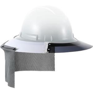 Feekoon Reusable Hard Hat Visor, with Neck Protector Breathable Shade Net Full Brim Hard Hat Sun Shade, Sun Protection Helmet Sun Shade, Compatible with V-Gard Cap, Helmet Not Included