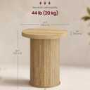 VASAGLE Round Side Table, Tambour End Table, Mid Century Modern Nightstand, Easy Assembly, for Small Spaces, Living Room, Bedroom, Home Office, 17.7 x 19.7 Inches, Natural Brown ULET295K101