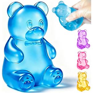 2 x Bear Squishy Toy, Slow Rising Stress Relief Sugar Squeeze Toys for Kids & Adults, High Density Sensory Stress Balls, Stocking Stuffers, Birthday Party Favors, Anxiety Relief Toys for Boys Girls (Blue)