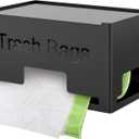 Trash Bag Holder, Metal Trash Bag Dispenser Roll Holder, Kitchen Trash Bag Organizer for Cabinet, Countertop, Wall Mounted or Freestanding, Black (Small (8.98"x5.1"x5"))